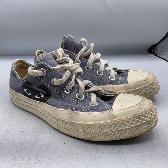 Converse Comme Des Garcons CDG PLAY x Chuck 70 Womens Sz 5 Low Steel Grey Shoes - Picture 1 of 13